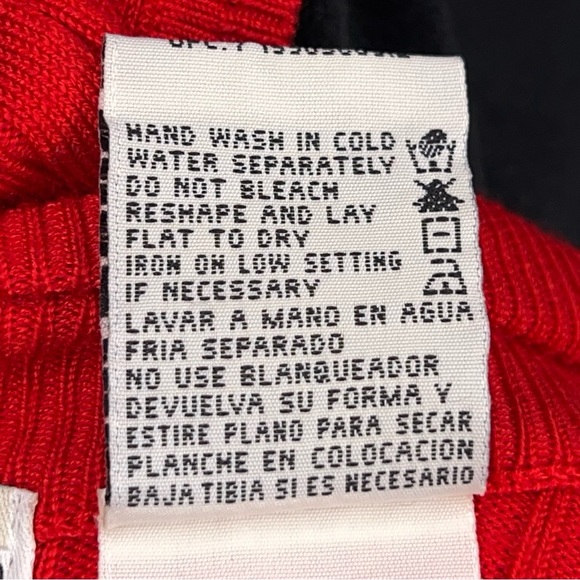 Vintage White Stag Large Red Ribbed Knit Top Classic Retro Turtleneck - Picture 13 of 13